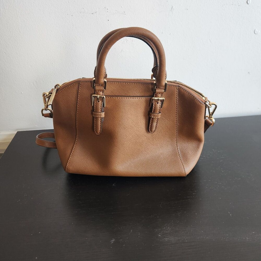 Michael Kors Ciara Studded‎ Satchel-shoulder & hand straps cognac leather - Picture 4 of 12